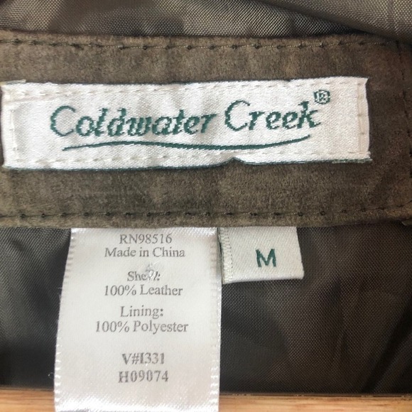 Vintage Coldwater Creek Olive Suede Button Up Jacket Womens Casual Blazer Style - Picture 8 of 8